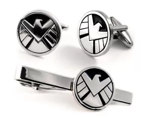 Agents of Shield Tie Clip Tack, Marvel Avengers Cufflinks Wedding Groomsman Gift - Picture 1 of 4