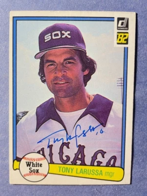 SIGNED TONY LaRUSSA 1982 AUTOGRAPHED DONRUSS BASEBALL CARD - WHITE SOX - HOF - Image 1 of 2