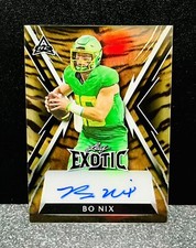 💥#’D /15💥2023 Leaf Exotic Bo Nix Tiger Stripe Rookie Auto Heisman?🔥📈