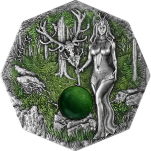 2023 Germania Witchcraft Seeress 2oz Silver Octagonal Ultra High Relief Coin - Picture 1 of 6