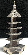 Unusual Chinese Silver Salt / Pepper Tower