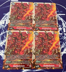 x4 Dorbickmon EX3-014 R Playset Digimon TCG Draconic Roar - Picture 1 of 1