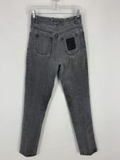 Vintage Guess Georges Marciano Black Jeans 39050b Leather Patch Size 30