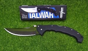Cold Steel Talwar Folding Knife 5.5" S35VN Satin Serrated Blade, Black - 21TBXS