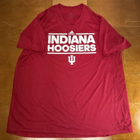 Indiana Hoosiers Shirt Mens 2XL Red Short Sleeve Adidas Cover