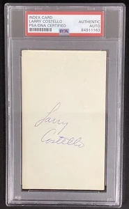 Autógrafo nacional de baloncesto de Siracusa con tarjeta de índice firmada por Larry Costello PSA/ADN - Imagen 1 de 3