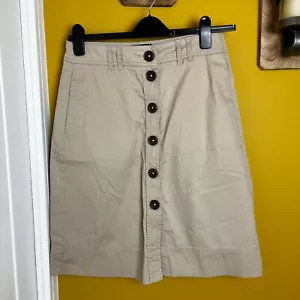 BODEN Beige Button Up Utility Skirt - Size 12 Long - Cotton - Picture 1 of 5