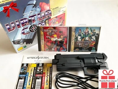 Lot 3 Sega Saturn Virtua Cop 1 2 Virtua Gun JP SS Game Japan w/Spine Card - Image 1 of 4