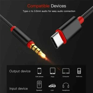 Typ C Kabel audio USB Typ-C Wtyczka do gniazda 3,5 mm Wtyczka Samochodowy adapter audio AUX - Zdjęcie 1 z 4