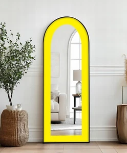 Bold Yellow - Abstract Floor Mirror - Picture 1 of 12