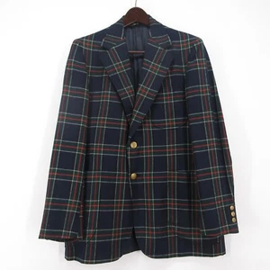Vintage Daks London New York 40R Blazer Jacket Plaid Sports Coat Lined - Picture 1 of 9