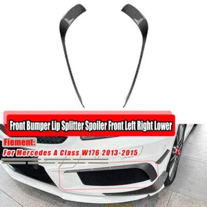 2x Vorne Stoßstange Splitter für Mercedes Benz A-Klasse W176 13-15 Carbon-Optik - Bild 1 von 6