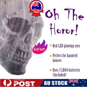 Halloween Animated Hanging Skulls Head Covered with Spider Webs KP - Picture 1 of 17