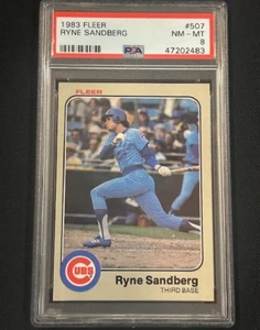 Ryne Sandberg 1983 Fleer #507 MLB RC Chicago Cubs Baseball HOF Rookie - PSA 8 - Picture 1 of 2