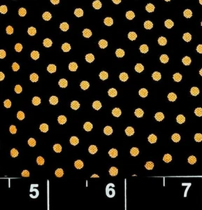 Tina SCRAP 9"x21" Polka dots Black Orange Halloween Small Mini Cotton Fabric - Picture 1 of 1