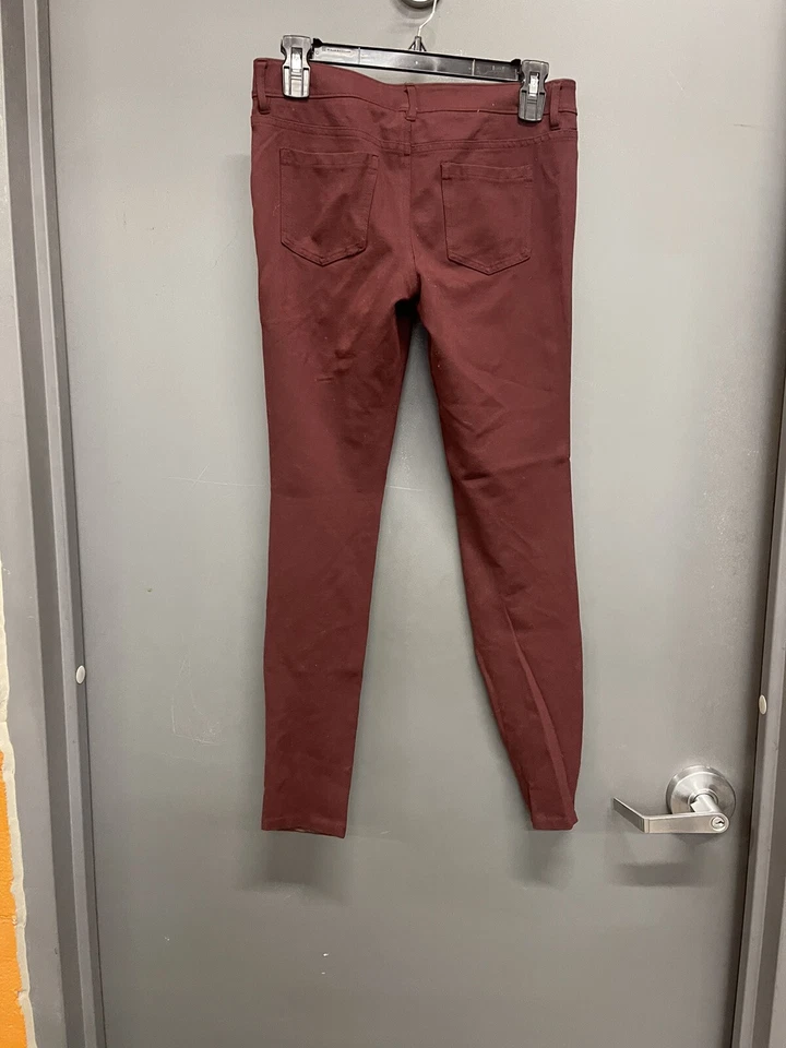 Mujer Mossimo Granate Leggings Imitación Cuero Elastizados Extensibles Talla 2 Foto 1 de 3