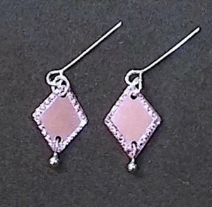 Dreamz PINK METALLIC & Silver Diamond Shape Earrings Jewelry for 11.5" doll - Picture 1 of 4