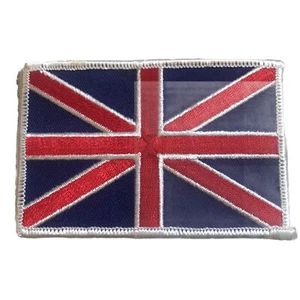 BRITISH FLAG PATCH UNION JACK ENGLAND UK GREAT BRITAIN embroidered iron-on blue - Picture 1 of 4