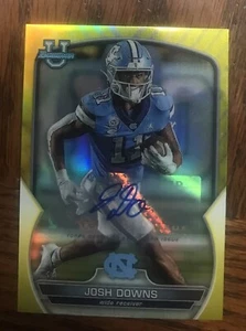 2023 Bowman U Chrome AUTO Josh Downs Tar Heels Autograph 02/75 - Picture 1 of 2