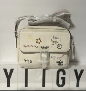 🐼💦 Coach C8144 🐼💦 Hudson Diary Embroidery Crossbody Bag Chalk 🐼 GB22 - Picture 1 of 9