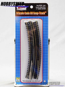 ATLAS #2520 N SCALE 11" RADIUS SECTION SNAP TRACK (6) CODE 80 black ATL2520 NEW - Picture 1 of 2