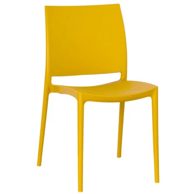 OKAFFAREFATTO Chaise De Salle à Manger Altea Plastique Couleur Jaune Moutarde Modèle Confort