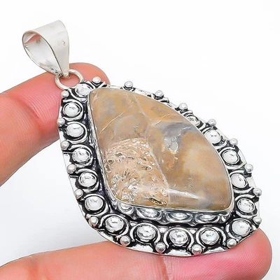 Ciondolo gioiello in argento sterling 925 fatto a mano con pietre preziose di... - Immagine 1 di 4