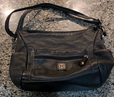 Gianni Bernini Black Leather Shoulder Bag Adjustable Strap - Imagem 1 de 3