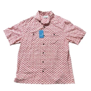 Roundtree & Yorke Caribbean Palm Leaf Print Short Sleeve Shirt Men's Sz XL NWT - Picture 1 of 9