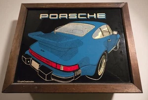 Vintage Blue Porshe 911 Turbo Framed Art - GraphiCreations Inc. Fetch - Picture 1 of 1