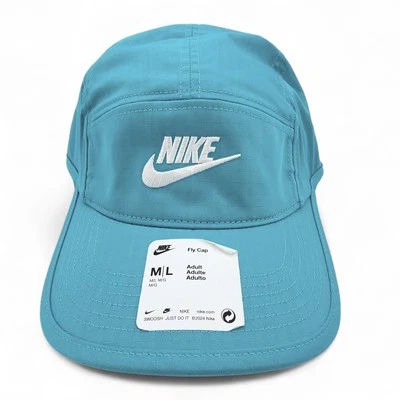 Gorra para correr Nike Fly para hombre talla M/L Futura verde azulado/blanco 5 paneles sin estructura NUEVA Foto 1 de 4