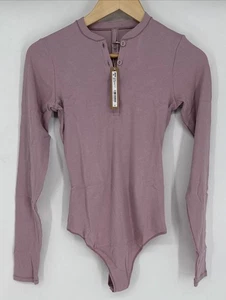 Skims COTTON RIB LONG SLEEVE HENLEY BODYSUIT. Large. Dusk. LS-THG-7070W - Picture 1 of 7