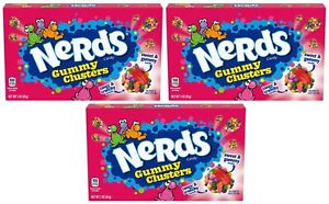 3x Nerds Gummy Clusters Theater Box Candy 85g American Candy