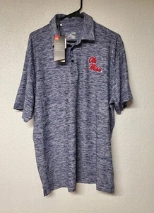 Men's Ole Miss Rebels Under Armour Polo Blue Colored Shirt HeatGear Size XL - Picture 1 of 6