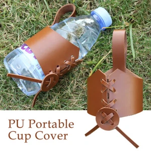 Drinking Horn Cup Case Leather Ox Horn Cup Sleeve Beer Belt Holder Tankard Brown - Bild 1 von 12