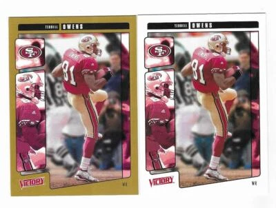 Terrell Owens 2001 UPPER DECK VICTORY FOOTBALL GOLD & WHITE CARD #309 HOF 49ers - Image 1 of 2