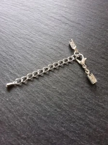 Bright Silver Plated Crimp End Sets for 3mm to 3.5mm Round Cord Necklaces UK - Picture 1 of 16