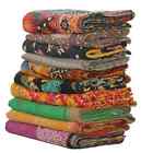  Vintage Wholesale Indian Handmade Twin Sari Kantha Quilt Blanket Gudari Throw