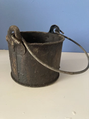 Vintage Paint Kettle Decor Planter Display Floristry Cool Storage Patina Bargain Cover