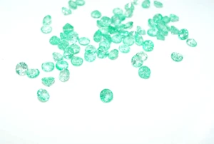 2 MM Round Cut Natural Colombia Green Emerald GIE Certified 15 Pcs Lot Gemstone - Picture 1 of 11