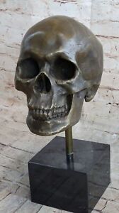 Brand Handmade Bronze Casting 1:1 Full Life Size Human Skull Adornment