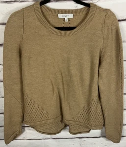 Milly Women's Size L Brown 100% Merino Wool Long Sleeve Sweater - Picture 1 of 5