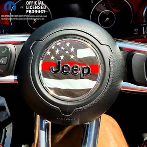 Jeep Wrangler Gladiator Volante Círculo Delgado Línea Roja Bandera de EE. UU. Calcomanía Vinilo - Imagen 1 de 5