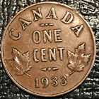 FINE/VF 1933 CANADA SMALL ONE 1 CENT COIN-MAR809