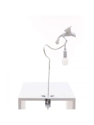 LAMPADA USB IN RESINA CON MORSETTO SPARROW CUISING SELETTI WHITE - Immagine 1 di 4