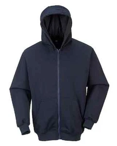 ANTI STATIC MODA FLAME FR ZIPPER FRONT HOODED SWEATSHIRT M-6XL NAVY UFR81* - Picture 1 of 2