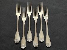 6 fourchettes à poisson Christofle en métal argenté - Modèle Vendôme - Coquille 