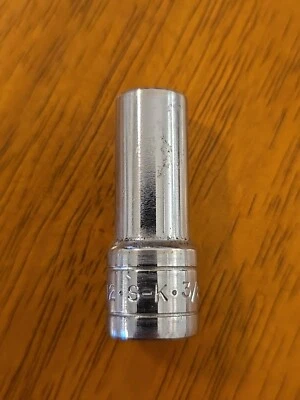 S-K 3/8" 6 Point 3/8 Deep Well Socket 40412 USA Chrome Tool. R49 - Image 1 of 4