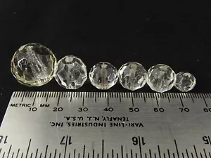 Lotto 6 perle antiche-vintage cristallo-vetro sfaccettate. Da 8 a 17 mm. PR-049 - Foto 1 di 13