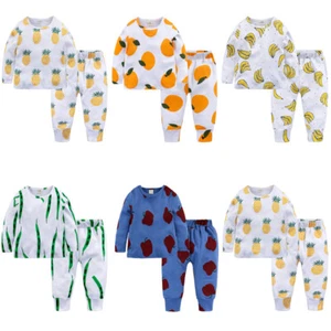 "5Style" Kids Baby Fruit Clothes Outfits Top+Pants Toddler Boys Long Pajama Set - Picture 1 of 17